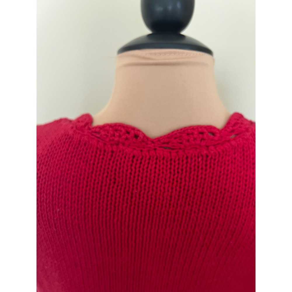 Vintage 80s Colorful Funky Floral 3D Knit Crochet Sweater - Picture 8 of 10